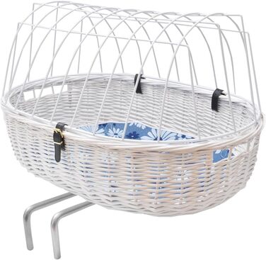 Кошик для велосипеда Aumüller з тваринами, білий, L: 68 см, з кріпленням Klickfix, монтаж на рульовій колонці