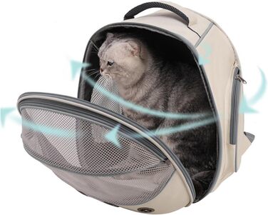 Транспортна сумка для собак, кошенят, кроликів - сіра, зручна, дихаюча, для подорожей та прогулянок