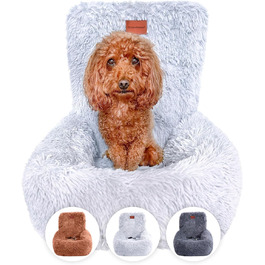 Автокрісло для собак Fluffy з ременем безпеки, миюче, чорне/біле, для малих, середніх і великих собак