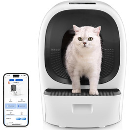 Автоматичний туалет для котів RealScooper Pro 88L XXL з самоочищенням, автоматичною заміною лотка, дезодоратором та керуванням через додаток, ультра-безпечний, для кількох котів