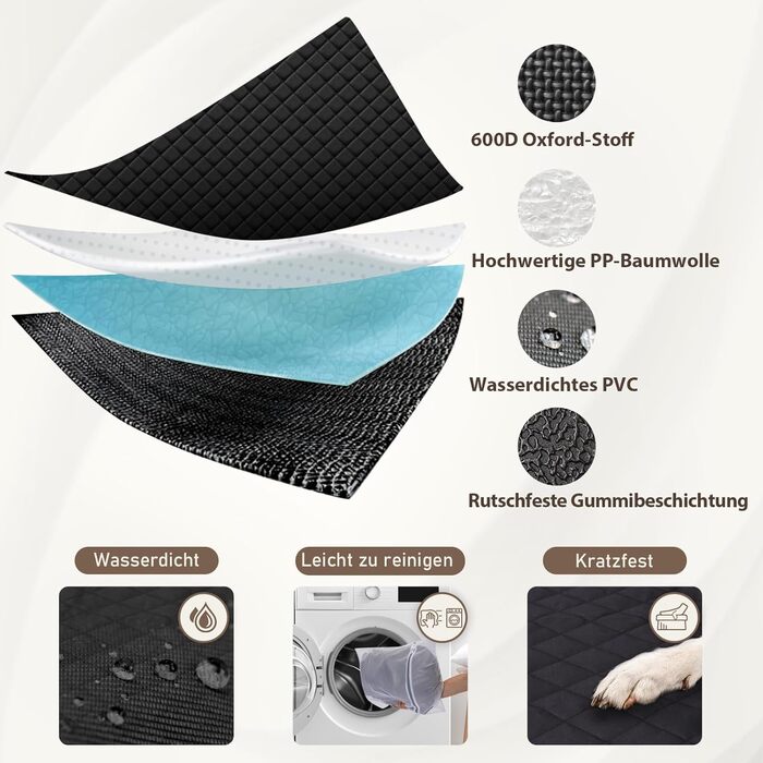 Захист для заднього сидіння автомобіля Angooni - водовідштовхуючий, антиковзний, стійкий до подряпин (135x120 см), універсальний, з віконцем