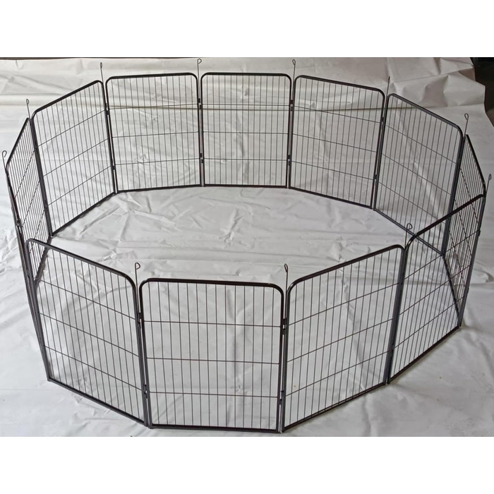 Вигул для цуценят, вольєр, загон для собак, клітка для собак, огорожа для тварин, клітка для дрібних тварин, переносна клітка, вигул для кроликів, кемпінговий забір, кемпінгове огородження, 12 елементів, 80 см