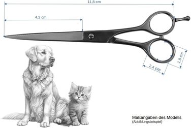 Професійна ножиці для грумінгу собак Weltmeister Solingen: вигнуті, з мікро-зубчиками, 5 дюймів (11,8 см), преміум-якість, Made in Germany