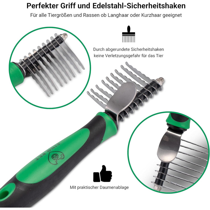 Набір гребінців для собак та котів (2 шт.) – для довгої та короткої шерсті, видалення підшерстка