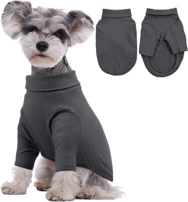 Теплий зимовий светр для собак Kuoser з довгими рукавами (сірий, S)