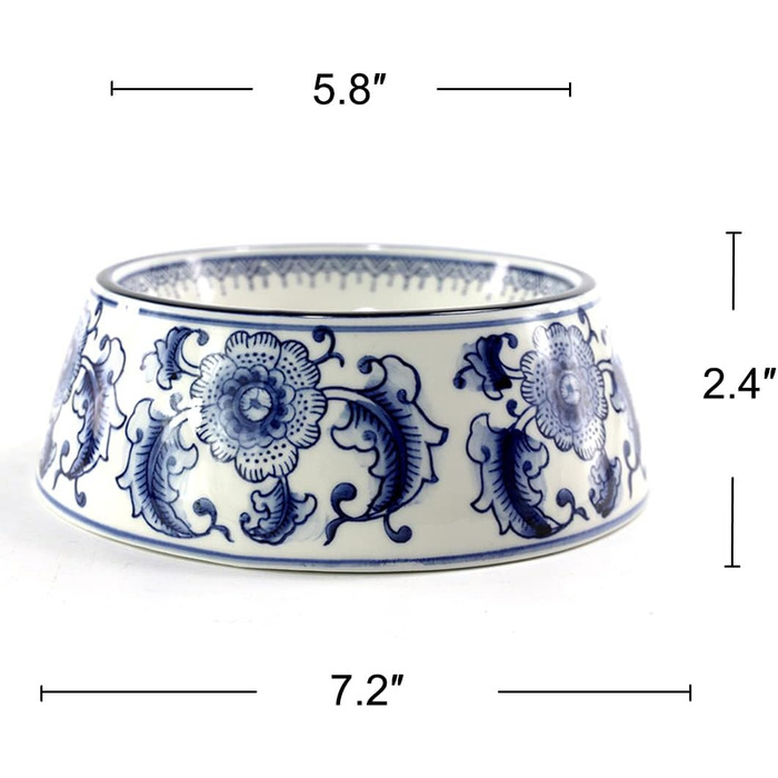 Набір мисок для корму та води для собак та котів SYNWISH, 14,7 x 18,3 x 6,1 см, блакитний та білий