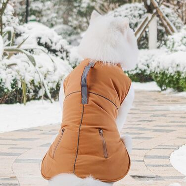 Зимова куртка для собак - теплий комір-нашийник, ізольована верхня частина з м'яким флісом, вітронепроникний комплект для собак середніх розмірів для прогулянок у холодну погоду