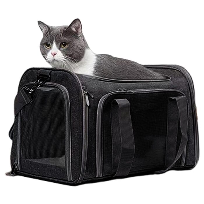 Транспортна переноска для собак та котів, складна, чорна - Dogbox Small