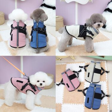 Теплий жилет для собак та котів SMALLLEE_LUCKY_STORE, флісова підкладка, спортивний дизайн, з поворотним кільцем, для чихуахуа, йоркширського тер'єра, рожевий xs