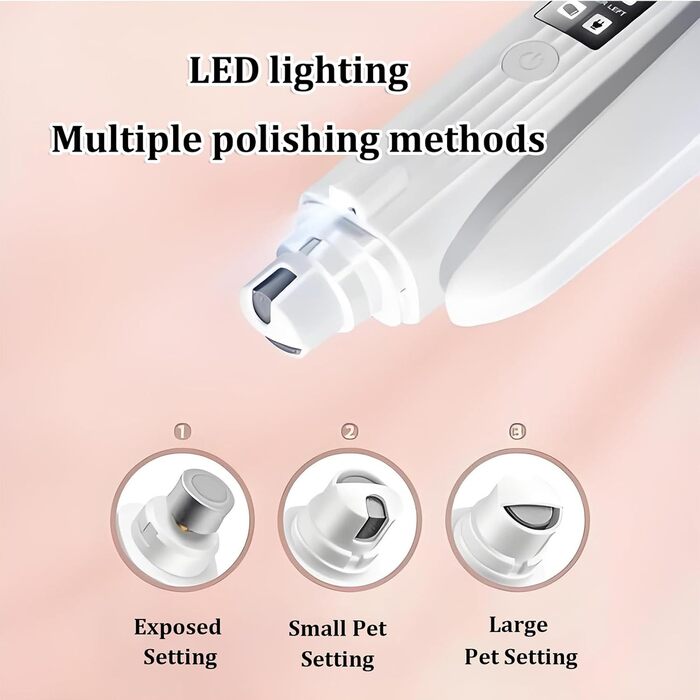 Електричний триммер для собак 2-в-1: кусачки та пилка, LED-дисплей, перезаряджається, для догляду за кігтями