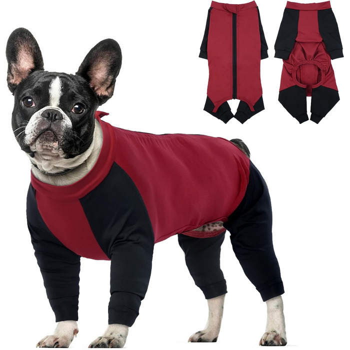 Комбінезон для собак Hjyokuso з ніжками, піжама для собак середніх порід, післяопераційний одяг для собак, червоний