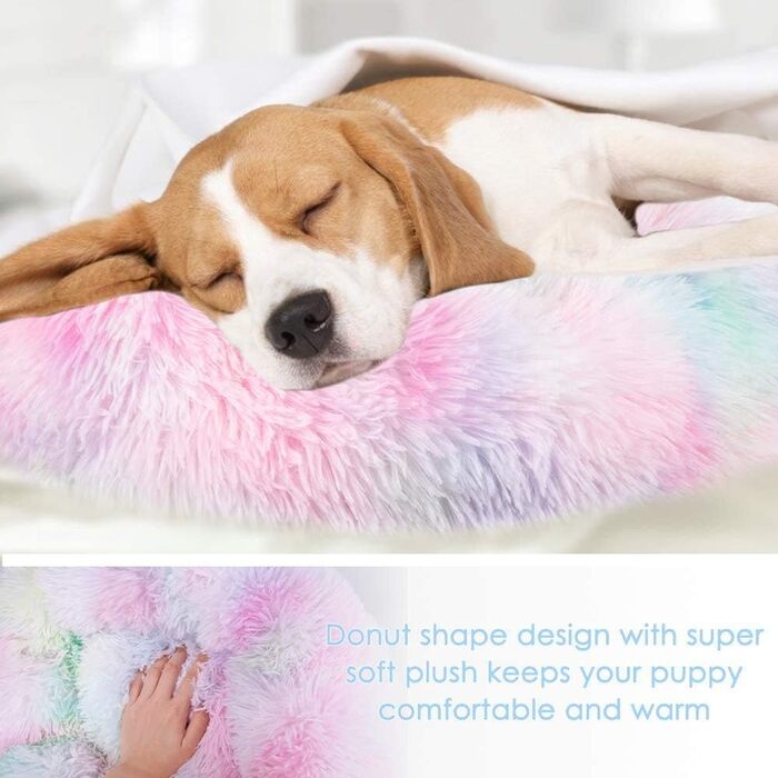 Крісло-лежанка для собак та кошенят, м'яке, пухнасте, Donut, L (Райдуга, 100 см)