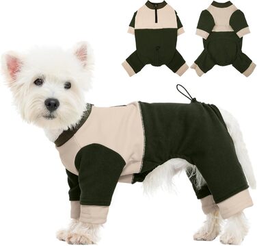 Теплий флісовий костюм для собак Kuoser, зимовий одяг для маленьких собак, зелений, розмір S