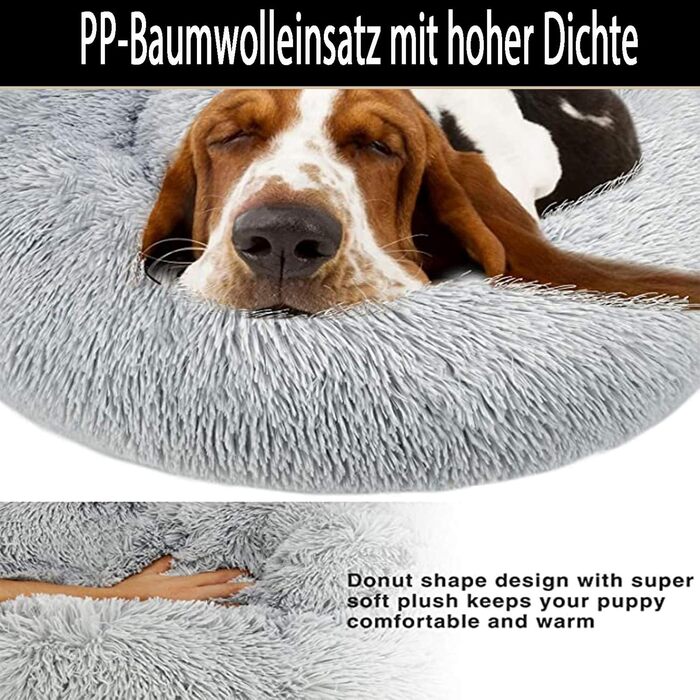 Ортопедичне ліжко для собак XXXL: зручне та м'яке, для великих та середніх порід, сірого кольору. Ліжко-гніздо, антистрес, круглого та овального типу.