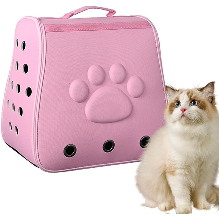 Транспортна сумка для котів, переноска для тварин | Дихаюча переноска для котів, маленька переноска для котів та собак, портативна сумка для тварин у дорогу Рожева
