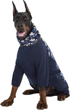 Зимовий комбінезон для собак з блискавкою, D-початком, світловідбиваючими смугами та регульованою протишерстю, вітрозахисна куртка для собак малих, середніх та великих порід, розмір M, блакитний. Розмір M: Довжина спини: 45 см, Обхват грудей: 63 см