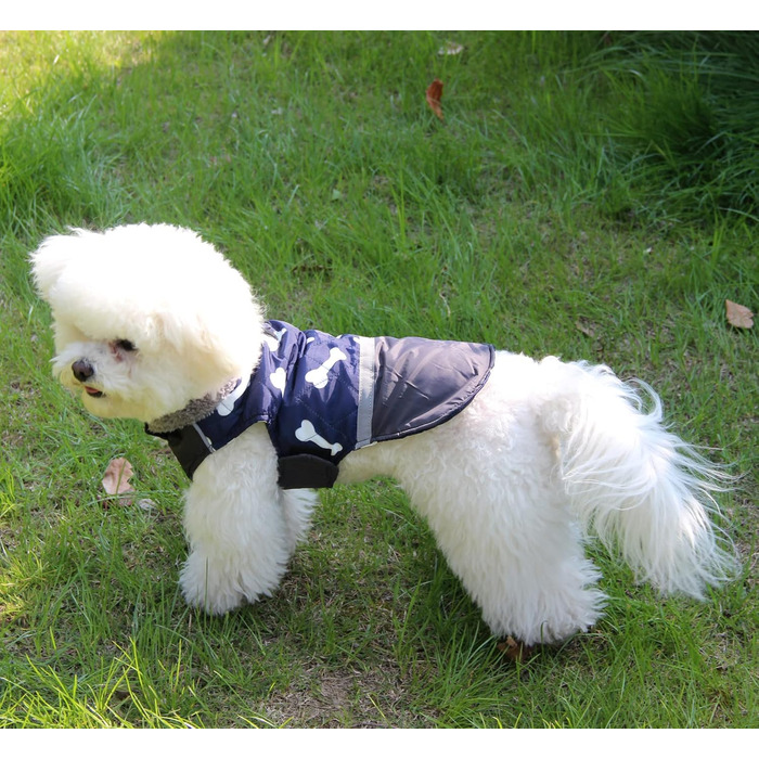 Теплий водонепроникний зимовий накидка для собак, блакитний, розмір S - JoyDaog