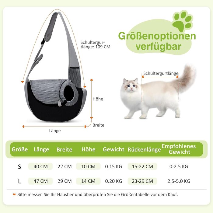 Сумка-переноска для собак і котів ALLOPET, чорний, S. Зручна переноска для маленьких тварин, ідеальна для прогулянок та відпочинку на природі. Дихаюча, для собак та котів.