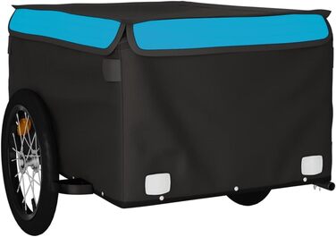 Причіп для велосипеда, вантажний, 45 кг, чорний та синій. Для покупок, подорожей, велосипедних турів. Швидка установка