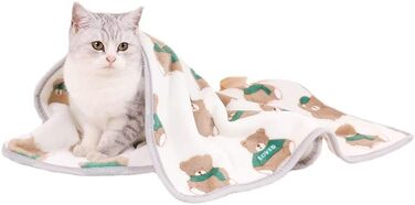 М'яка тепла ковдра для собак та котів з флісу, блакитна, розмір L