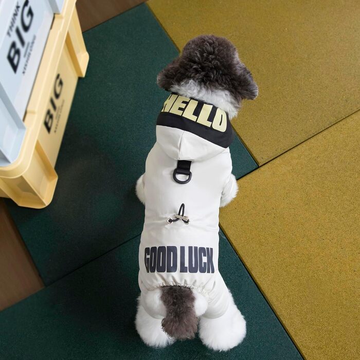 Теплий зимовий халат для собак та котів, водонепроникний, з бавовни, сірий, XXXL (довжина спини 42 см)