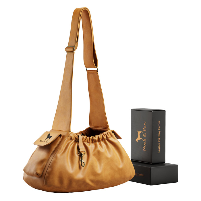 Сумочка для собак Noah & Paw до 10 кг, з регульованим ремінцем та м'яким хутром, подвійний захист, веганська шкіра