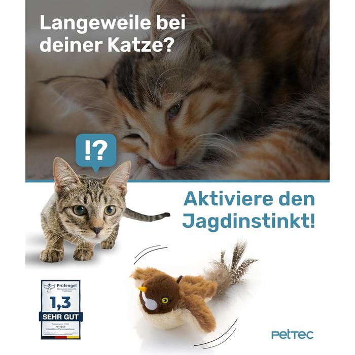 Інтерактивна іграшка для котів PetTec® з лазерною указкою - автоматична, електрична, 24/7 зайнятість