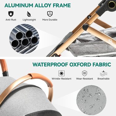 Візок для собак YITAHOME 3 в 1, до 20 кг, складаний, сірий