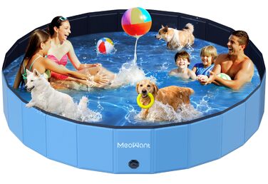 Басейн для собак Meowant складний, великий, з потовщеного ПВХ, дитячий надувний басейн 220x40 см (305x50 см)