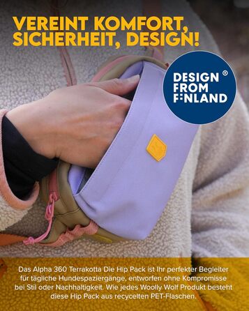 Сумка на пояс для собак Woolly Wolf Alpha 360: ласощівниця з перероблених матеріалів (лавандово-фіолетовий)