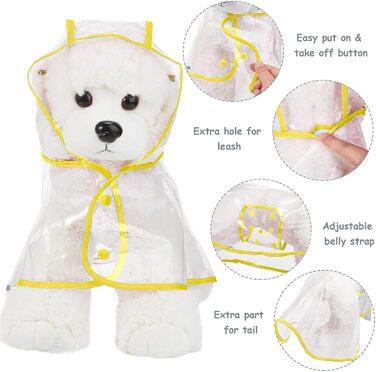 Дощовик для собак PETCUTE, жовтий, PVC, з капюшоном, дихаючий, для середніх та великих собак (6XL)