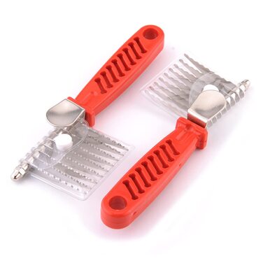 Набір гребінців для грумінгу тварин POPETPOP (3 шт.) - гребінець для собак та котів, для видалення шерсті, середній, червоний