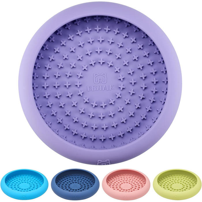 Нічна годівниця для собак Bestalk: зменшує тривожність, сповільнює годування, килимок-іграшка, силікон, BPA-free, для миття в посудомийній машині (фіолетовий)