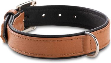 Преміум шкіряний нашийник для собак Jack Russell Lilly - нашийник з натуральної шкіри телятини, нашийник для собак, шкіряний (XXL, Коричневий/Чорний) XXL - обхват шиї 49,0-60,5 см Коричневий/Чорний
