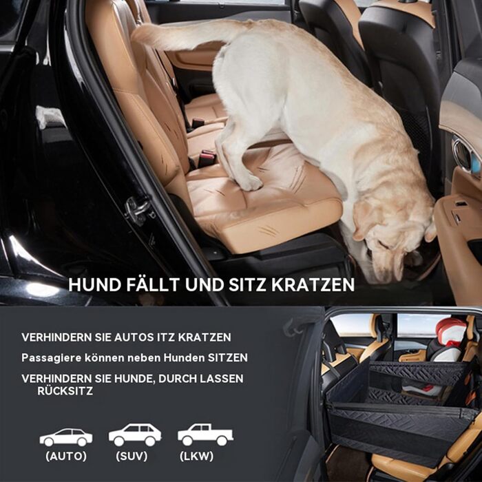 Автокрісло для собак великих порід до 50 кг, чорне, 56x56 см. Стабільне, вологостійке, неслизьке