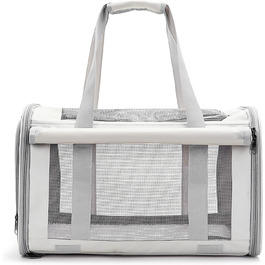 Транспортна переноска для собак та котів PETCUTE, складана, з внутрішнім ременем безпеки, схвалена авіакомпаніями, дихаюча, для подорожей та прогулянок, бежева