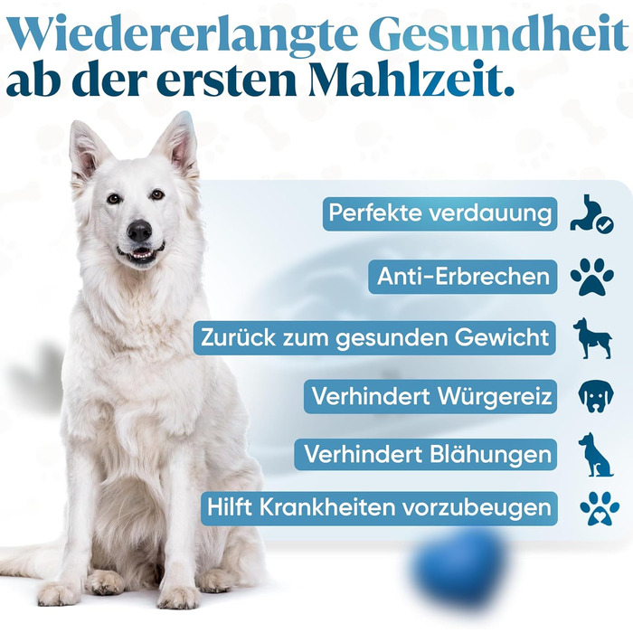 Миска для собак великих порід, Slow Feeder, антишвидке поглинання, для здорового харчування, проти блювоти, нековзна, блакитна