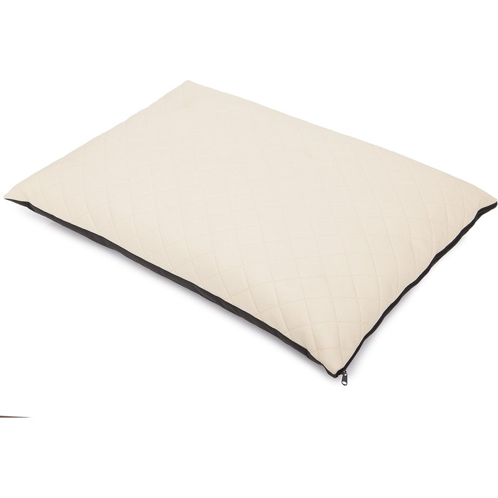 М'яке ліжко для собак Eite: зручне, 54x37 см, бежеве екошкіряне софу для домашнього улюбленця