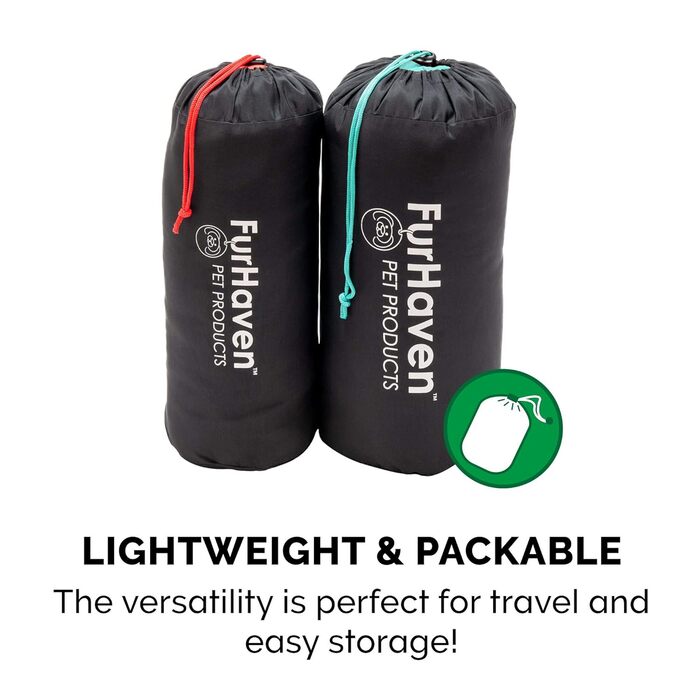 Кішечка Furhaven Trail Pup: подорожуюча лежанка для собак маленьких порід, з сумкою, блакитно-сіра, S (81x66x5 см)