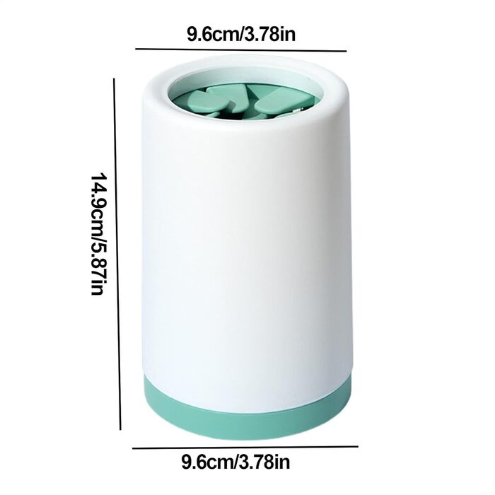 Очищувач лап для собак - мийка лап з захистом від протікання | Машина для миття лап, глибоке очищення м'якими щітками для ефективного видалення бруду, зелений, великий