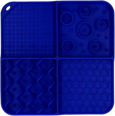 Лежанка-лежак для собак - силіконовий килимок-лежак для повільного годування, 21x21 см, блакитний