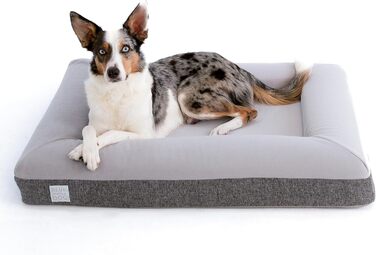 Ортопедичне ліжко для собак з піною з пам'яті, водонепроникним внутрішнім шаром, знімним чохлом з блискавками YKK, розмір M (94 x 76 x 15 см)