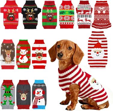 Пуловер для собак у стилі вінтаж, теплий пуловер для такс та інших порід, ідеальний для святкування Різдва, Хелловіну та Нового року. Нарядний пуловер середнього розміру (M), червоно-білий сніговик