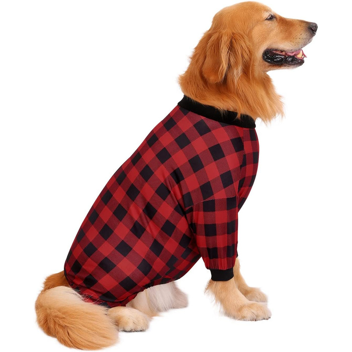 Піжама для собак HDE, комплект, теплий, для собак M-3XL, в клітинку, XL