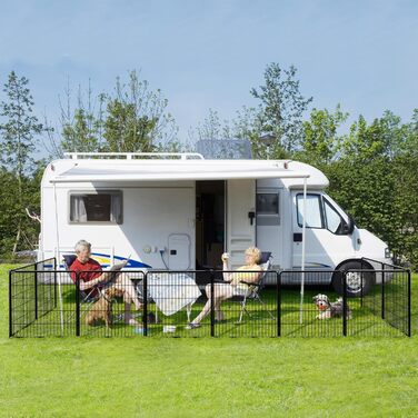 Загородка для цуценят Yaheetech 80 см, 8-секційна, складна, для собак, котів і кроликів, автоматичне блокування, без інструментів