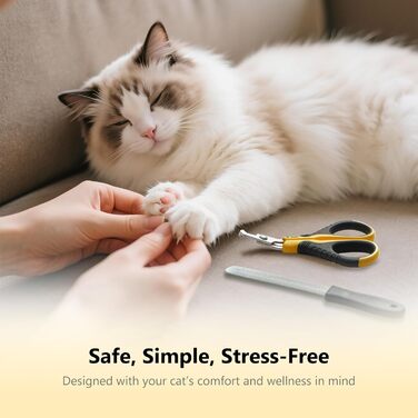 Професійний обрізчик кігтів для котів Thunderpaws з заостреним ножем та пилочкою, підходить для котів та дрібних тварин