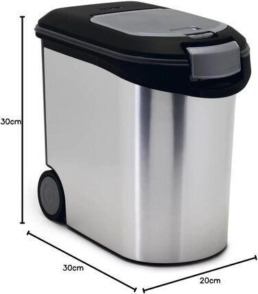 Контейнер для корму Curver 12 кг, 35 л, чорний/сріблястий, 49,3x27,8x42,5 см