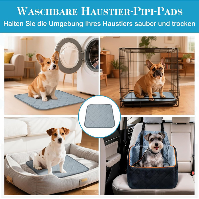 Автомобільний собачий сидіння для собак великих та середніх порід до 45 кг, знімний та пральний, з безпечними ременями та неслизьким дном для заднього сидіння авто