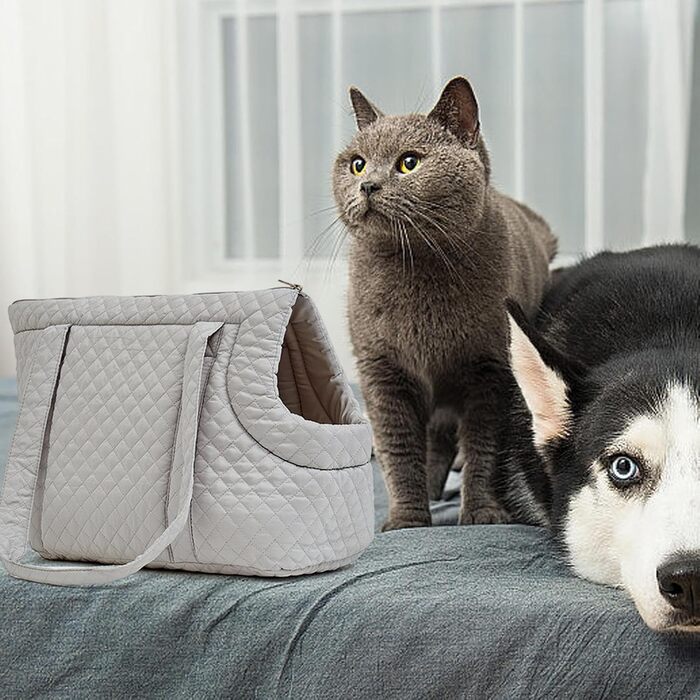 Сумка-переноска для собак та котів Driattie - легка бавовняна переноска для цуценят та кошенят, з кишенями