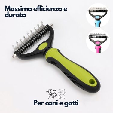 Щітка для грумінгу тварин 2-стороння: для собак та котів, видаляє підшерстя, не травмує шкіру (Помаранчевий)